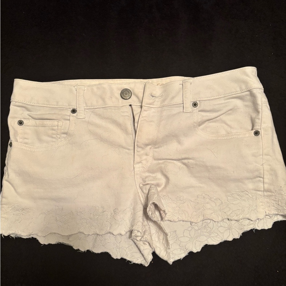 American Eagle Outfitters Cream Jean Shorts
